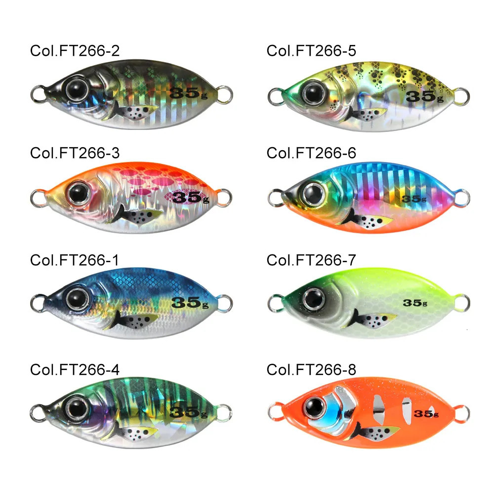 FSTK Metal Jig Fishing Lures Slow Jigging Lure 15g25g35g60g Shore Cast Saltwater Spoon Pike Bass Trout Artificial Baits 241024
