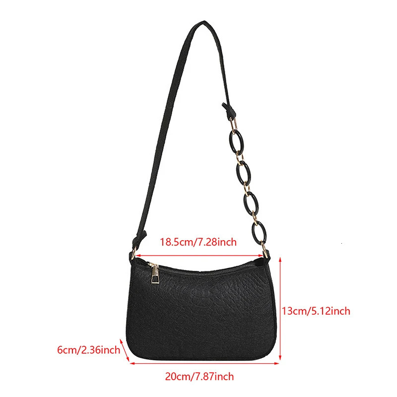 Fashion Felt Shoulder Bags For Women Womens Subaxillary Bag n Advanced Texture Armpit Handbags Purses Crescent Saddle 241017