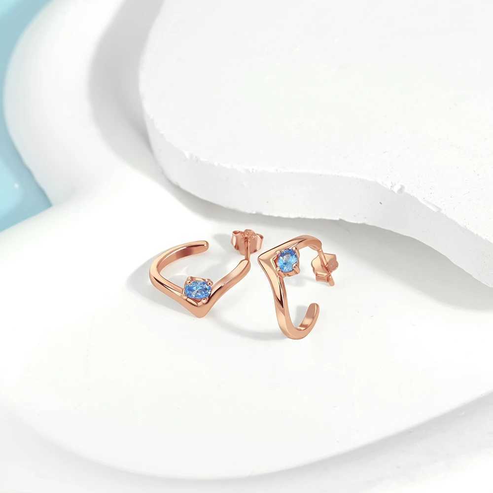 Rose gold original 925 silver round hoop earrings sparkling zircon white pearl colored geometric earrings womens jewelry gifts W241023