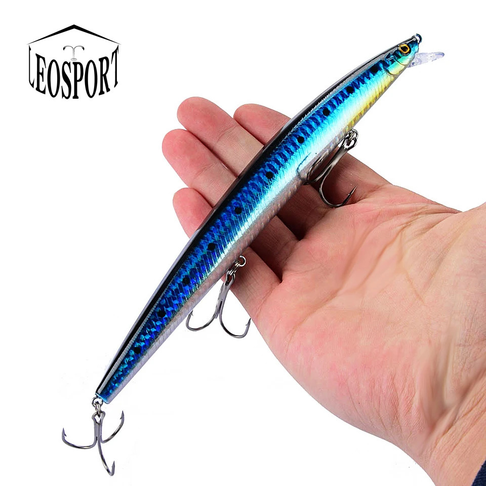 selling 1pcs 18cm 24g big long fish Minnow sea fishing lure bait 3D eyes Strong hooks lures for 241024