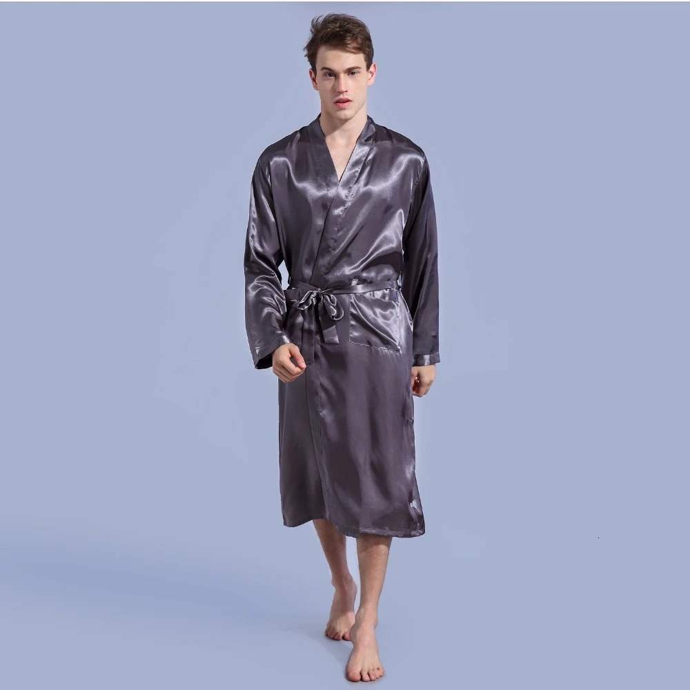 Groom Robe Emotion Silk Soft Home Bathrobe Nightgown Mens Kimono Customization Name and Date Personalized Wedding Party 241023