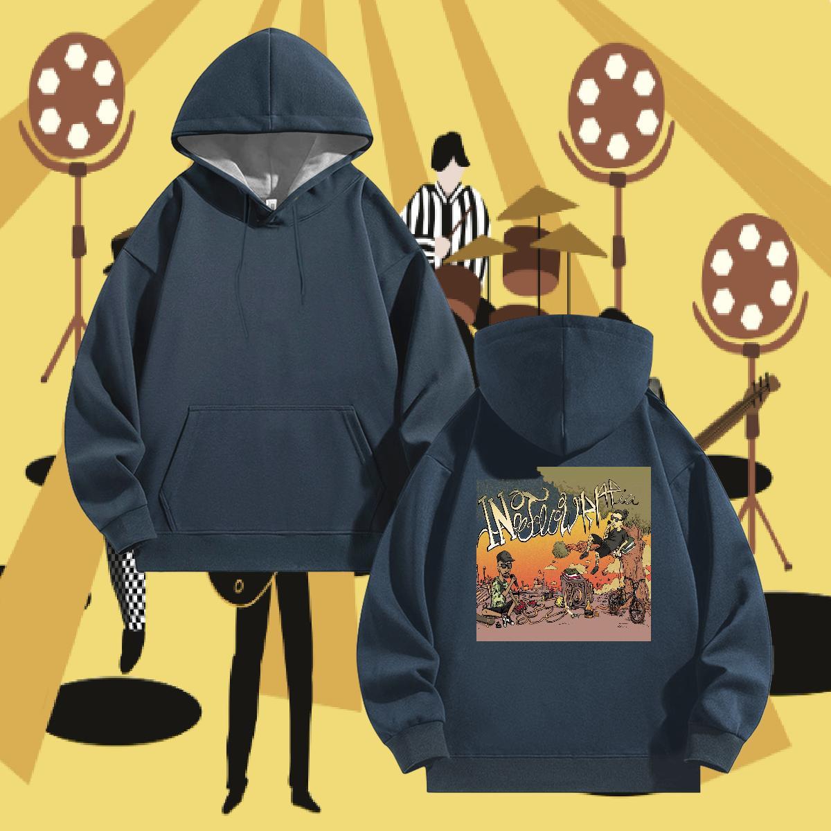 Classic Men's Hooded Sweatshirt Plus Size Cartoon Warm Men Hoodie Pullover Hoodie Street Casual Cotton 350g Hooded Collar Long Sleeve