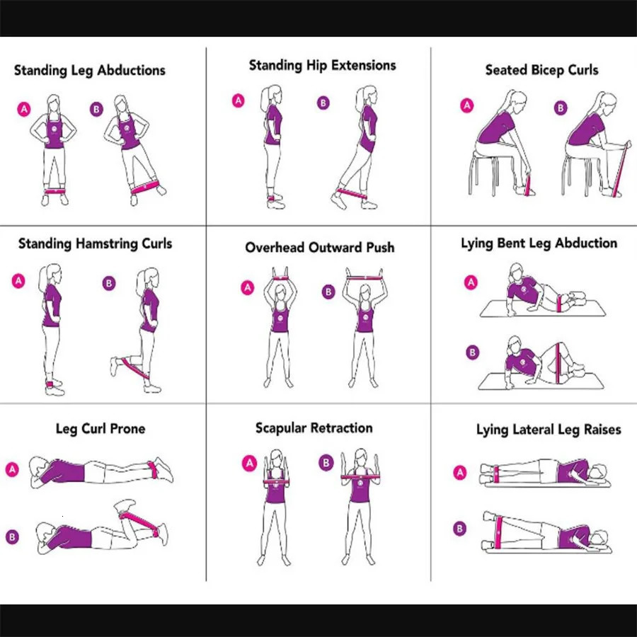 5pc Pack Yoga Elastic Resistance Band Fitness Stretching Rope Suitable For Hip Lifting Body Shaping Strength Training 241024