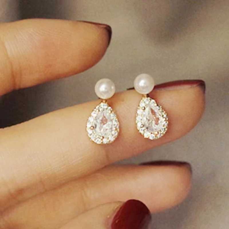 Pearl Upscale S925 Silver 14k Gold Jewelry Real Gold Earrings Zircon Pearl Twist Luxury Stud Earrings for Women BrincosX241023