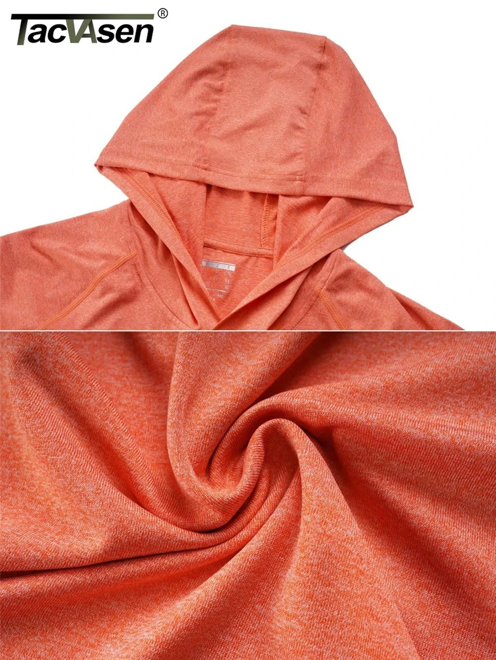 TACVASEN UPF 50Sunscreen Hoodie Mens Long Sleeve T-shirt Lightweight and Quick Drying Pulling Casual Fishing T-shirt 241024