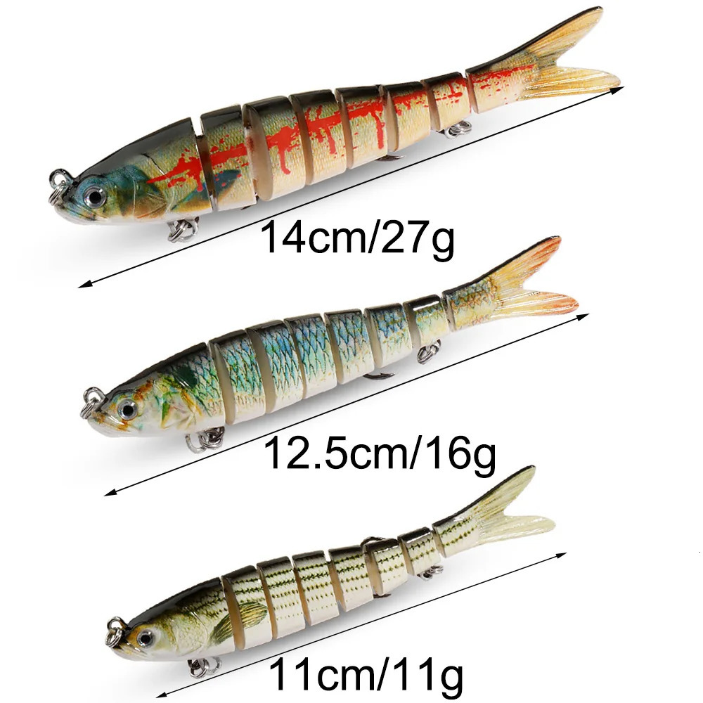 Swimbait 11g 16g 27g Multi Joint Lure Slow Sinking Bionic Fish Swimming Pesca Bass Treble Hook Carp Fishing Tackle Hard Bait 241024