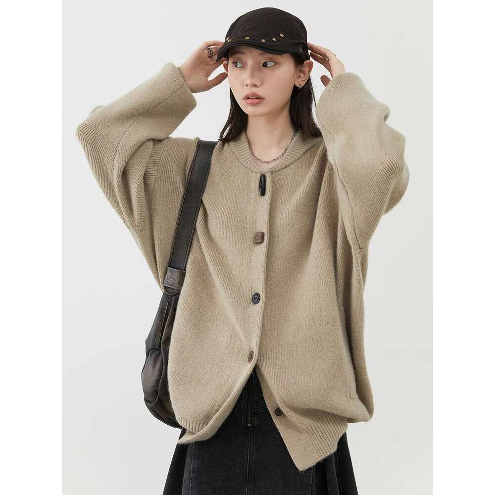 CHIC VEN Women Cardigan Solid Loose New Lazy Contrasting Button Female Sweater Woman Knitted Jumpers Spring Autumn 2024