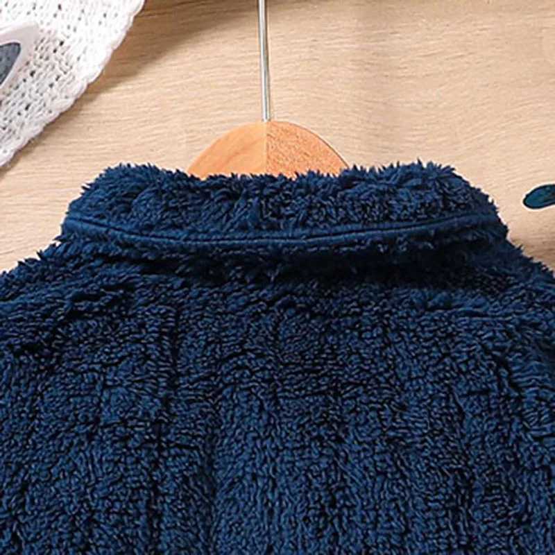 Childrens winter jacket 4-7 years old baby girl lapel deep blue wool coat boutique childrens clothing fashion South Korea Sle Daily W241023