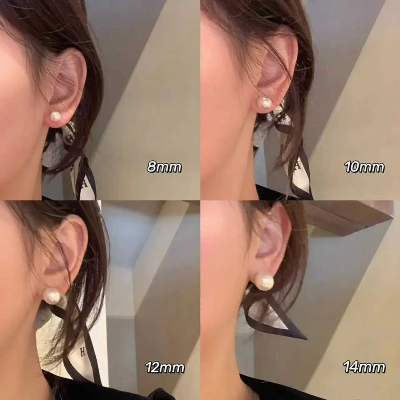 8-14mm Minimalist Imitation Pearl Korean French Elegance Stud Earrings For Women Stainless Steel Earing Classic Luxury JewelryX241023