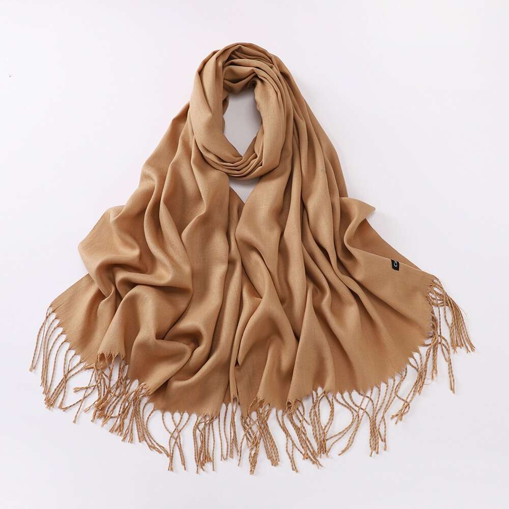 Color Shawl Scar New Solid Turkish Cashmere Women Scarf Tassel ece Candy f silk designers go Pashmina Warm scarf nice