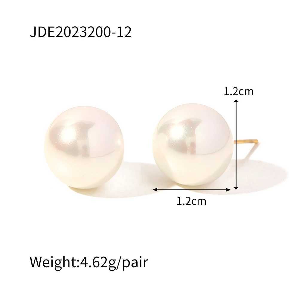 Uworld Romantic Stainless Steel Mother of Pearl Round Suki Stud Earrings Cultural Pearl Boucle doreille Women W241023