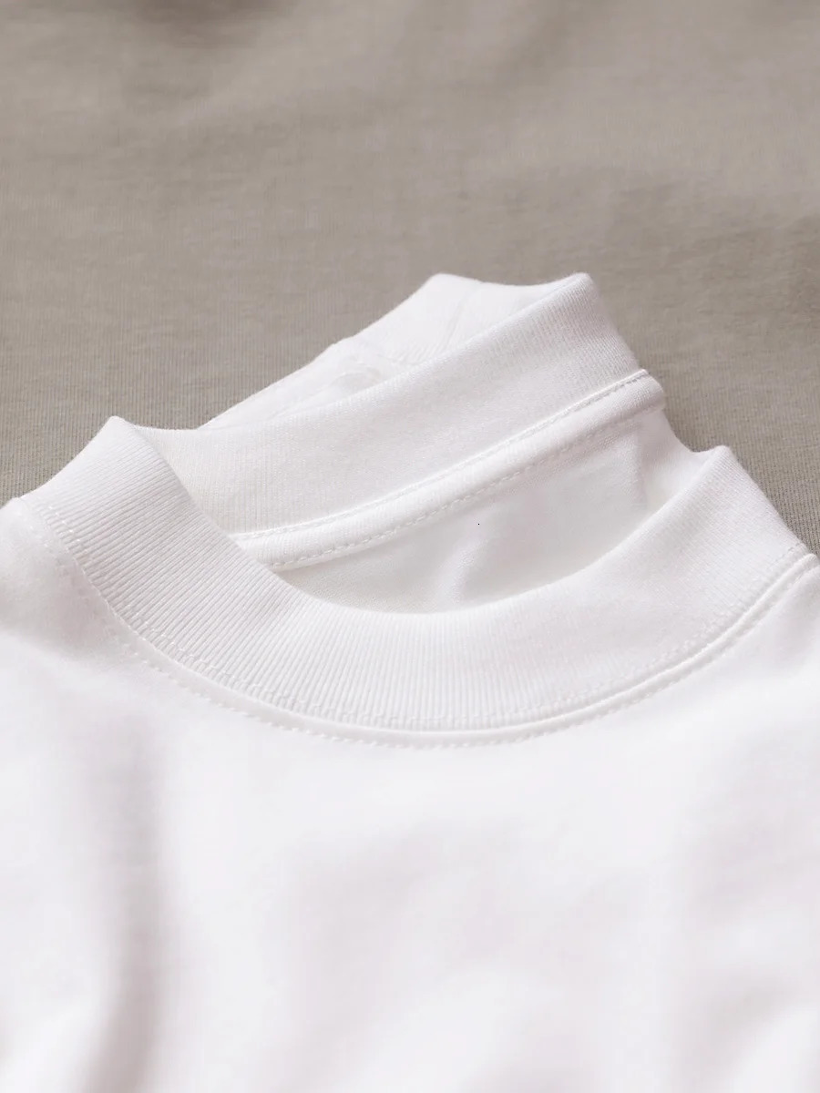 11.29 oz 320g heavy cotton ultra-thin loose mens T-shirt solid color shoulder short sleeved high-quality 241024