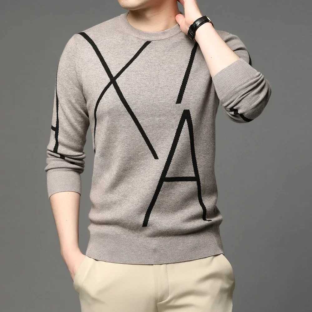 2023 New Fashion Brand Knit High End Designer Winter Wool Pullover Black Sweater For Man Cool Autum Casual Jumper Mens Clothing LX241024