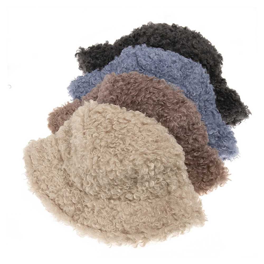 Winter Warm Wool Bucket Hat Mens Windproof Panama Hat Thick Plush Fishermans Hat Brown Beige Text Hat Bob Hme X241023