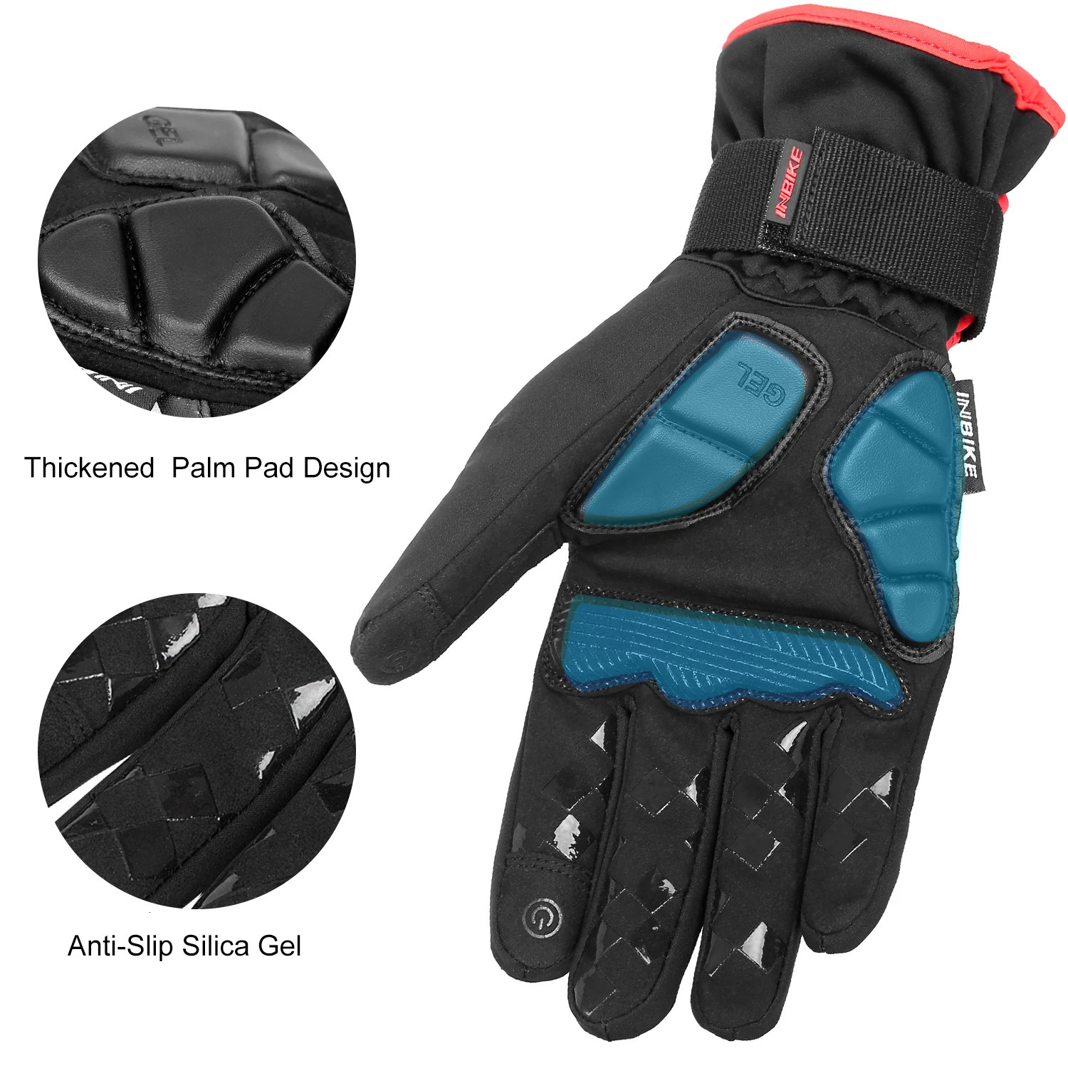 INBIKE Winter Full Finger Cycling Gloves Durable MTB Bicycle forRiding Outdoor Motorcycle Accessories Touch Screen Padded 241024