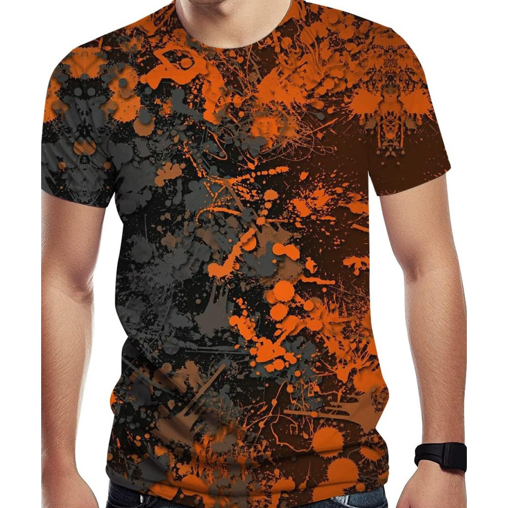 Mens T shirt Men's Novelty T Shirt Graffiti Print Summer Fashion T-Shir tee Casual tops summer clothes Breathable trend