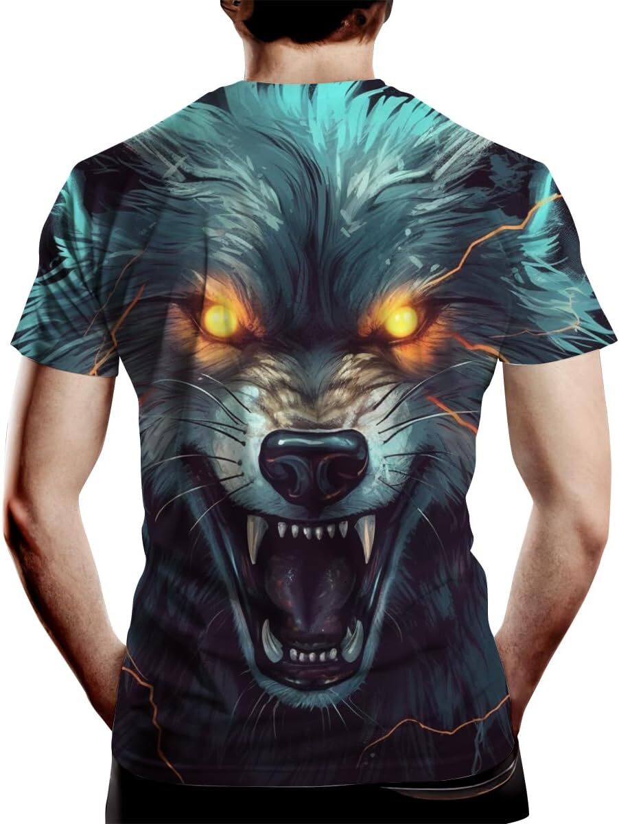 Mens T shirt Fashion Novelty Shirt Wolf Graphic Print Men's Cool T-Shirt tee Casual tops summer clothes trend cool