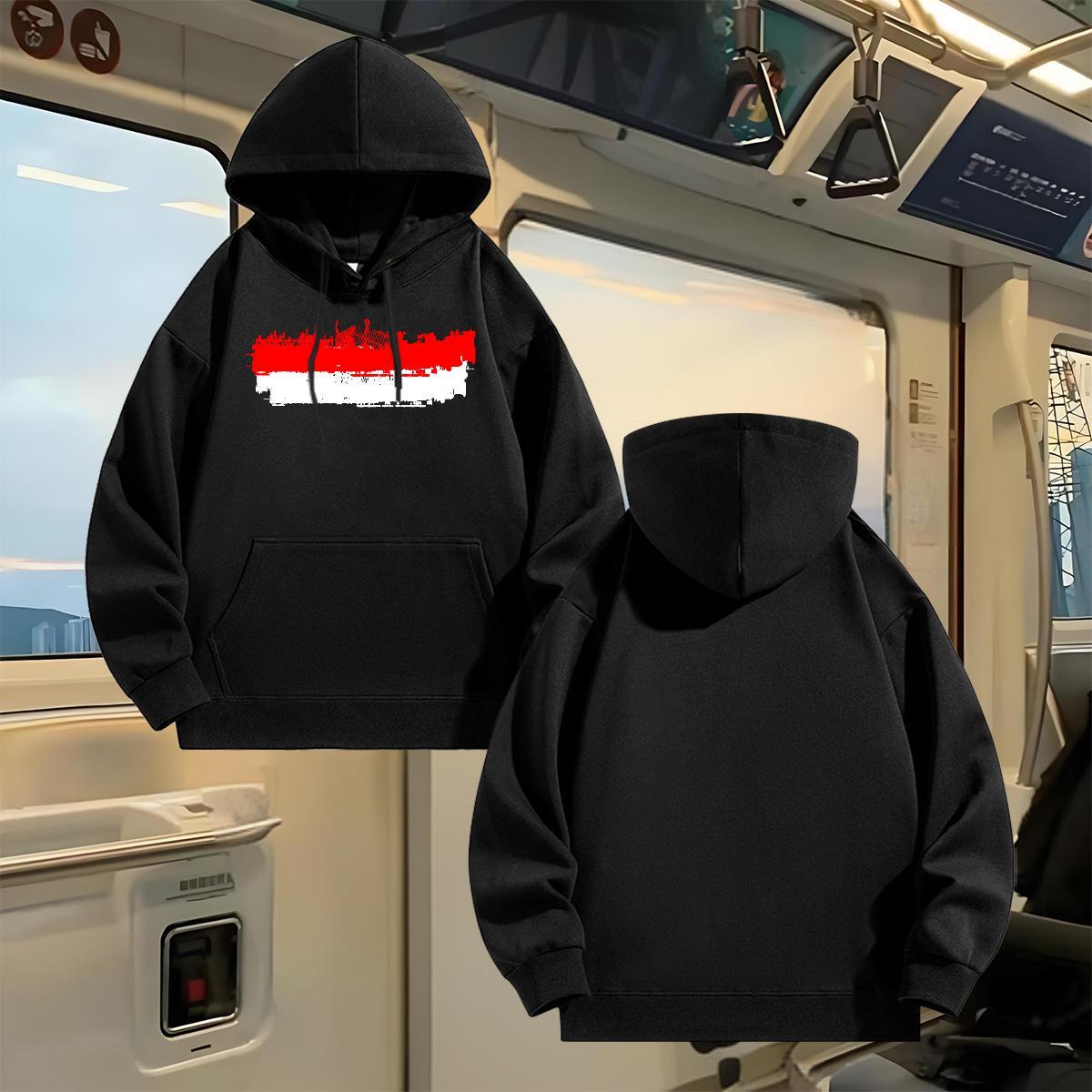 Custom Hoodie Spring Autumn Classic Men's Hooded Sweatshirt Breathable Hooded Collar DIY Anime Top Pullover Hoodie Thick Plush