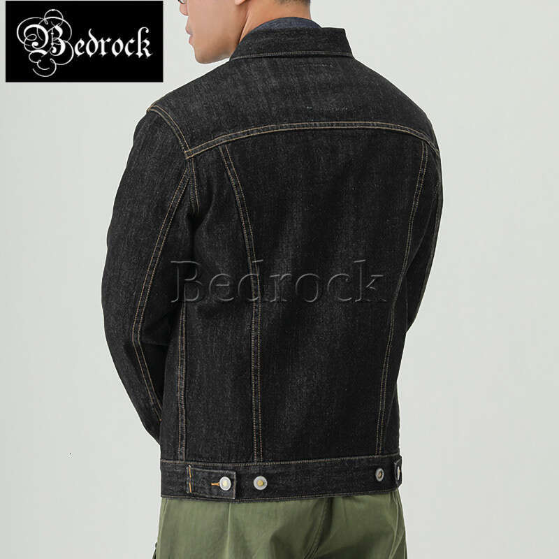 MBBCAR Men 14Oz One Washed 557 III Ameki Vintage Seedge Raw Denim Black And Blue Jacket 3059