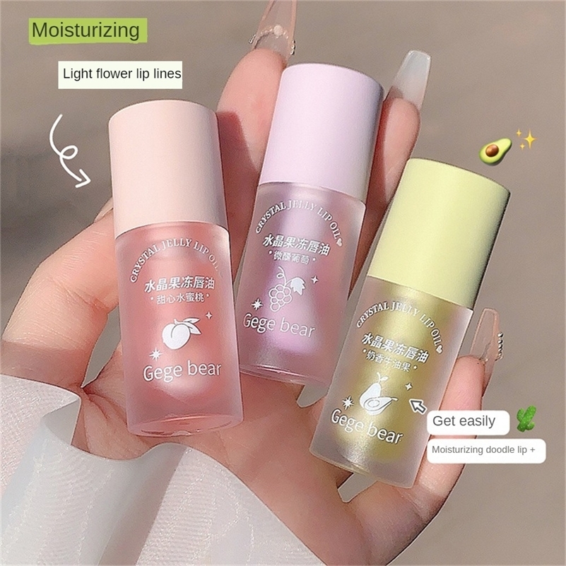 Fruity Crystal Jelly Lip Oil Hydrating Plumping Coat for Lipstick Clear Plumper Serum Tint Lips Care Makeup Cosmetic 241008