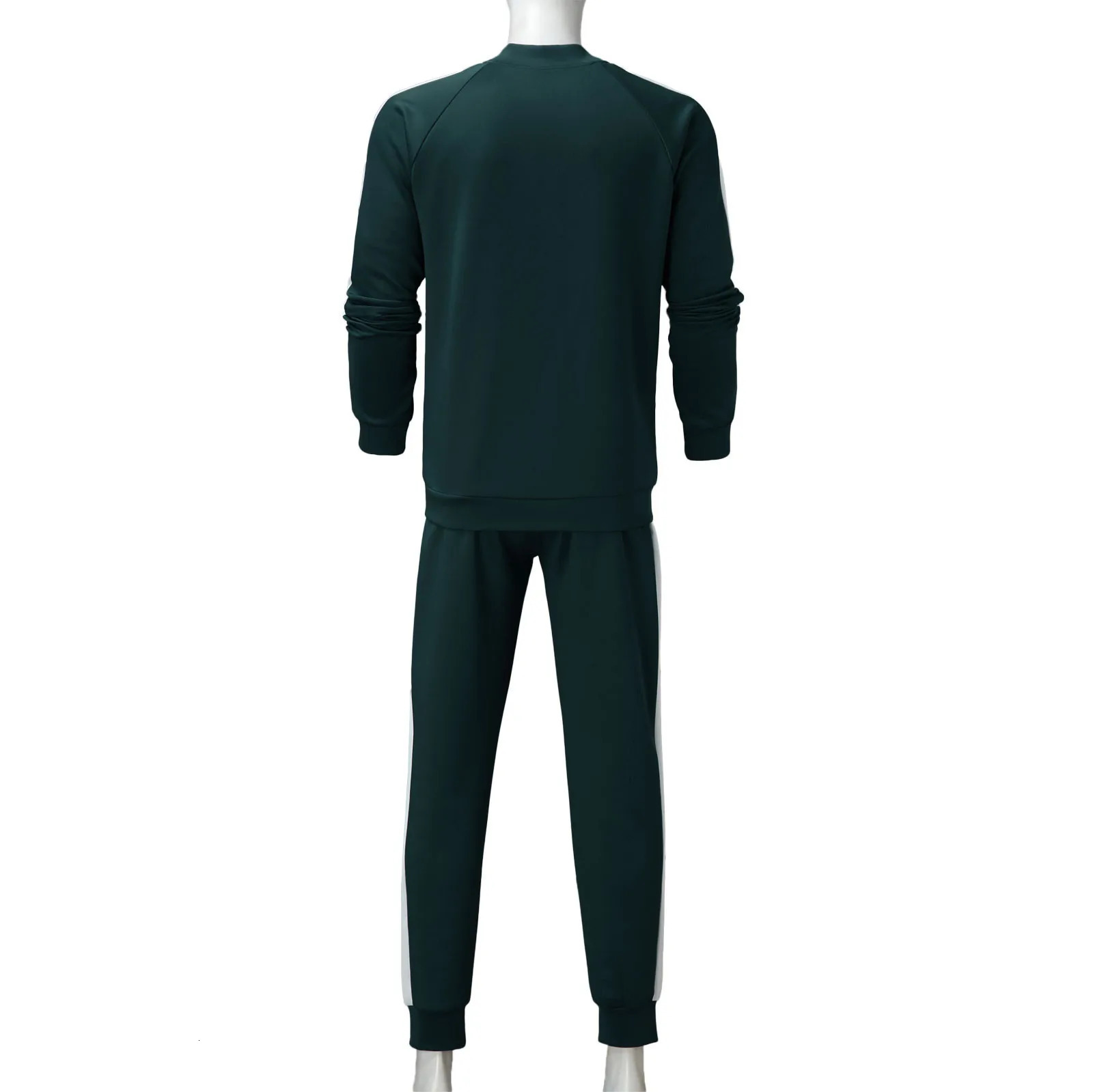 Mens sportswear Y2K fashion streetwear 2-piece set autumn and winter mens track suit set zipper holder collar jacketpants set 241024