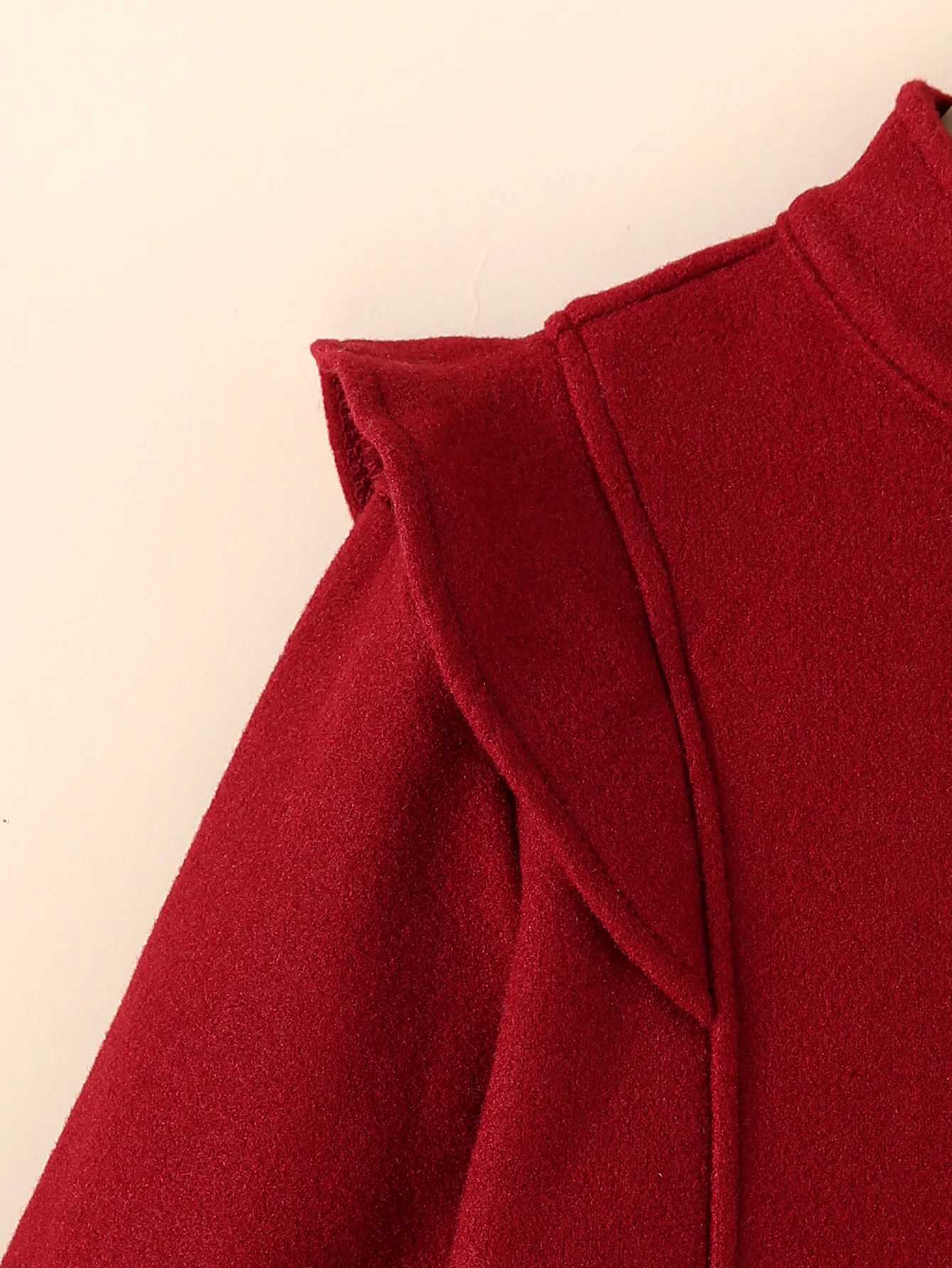 Autumn and winter chiffon girls solid color small stand collar single corset jacket W241023