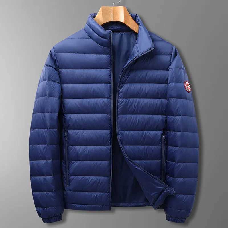 Men's Down Parkas 4XL 5XL 6XL 7XL Lightweight Down Jacket 2022 Winter Brand Clothing Fashion Cuff Mens Casual Large Size Loose Warm Jacket Q24102