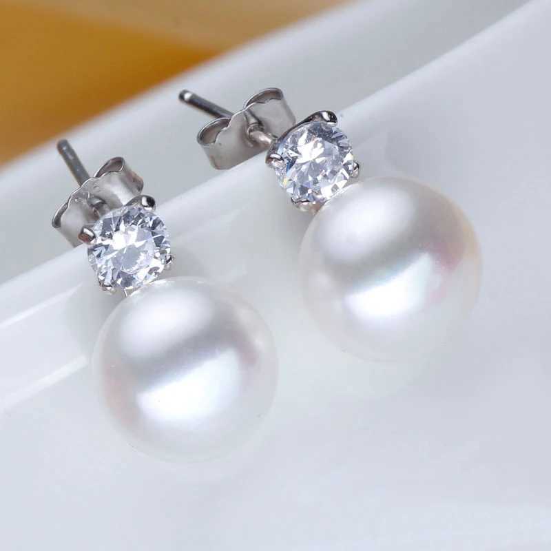 Hot Sale Pearl Stud Earrings AAAA Natural Freshwater Pearl 925 Sterling Silver Earrings For Women Fashion Korea Jewelry GiftsX241023