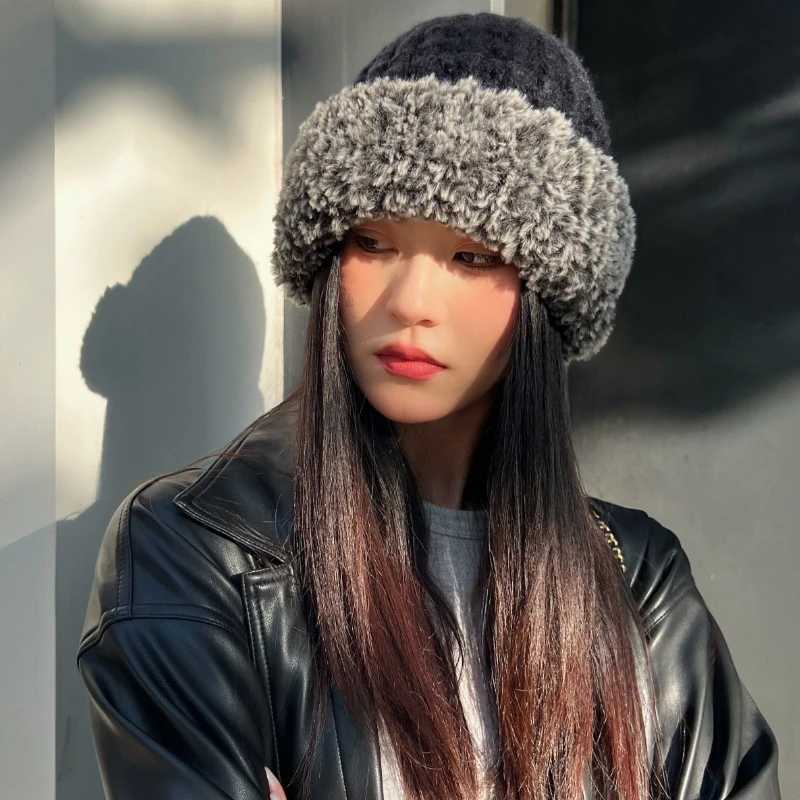 2024 New Autumn Winter Fashion Fur Hat Fur Hat Mongolian Hat Fur Hat Brushless Plush Fluffy Ski Hat X24102311