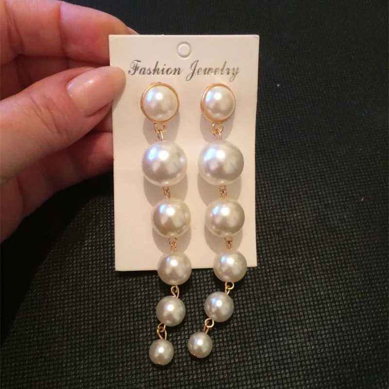 IPARAM Fashion Korean long pearl female drip earrings elegantly crafted large simulated pear earrings wholesale W241023