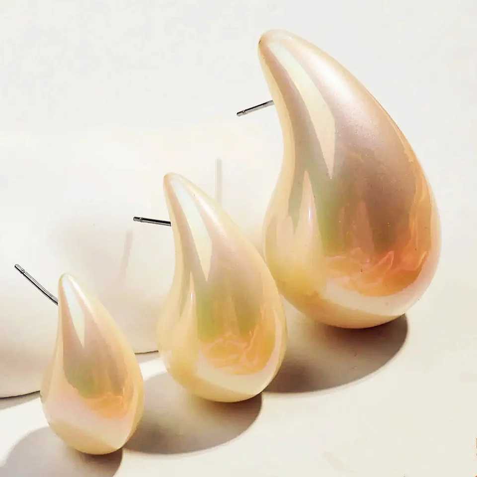 Tren Acrylic Pearl like Short and Fat Dupes Water Drop Earrings Womens Tear Ball Dome Earrings 2024 Luxury Jewelry Gift W241023