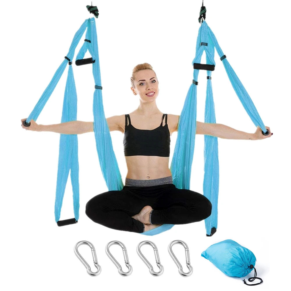 15 Color 6 Handles Antigravity Aerial Yoga Hammock Set Multifunction Belt Flying Inversion Tool with Carry Bag 241024