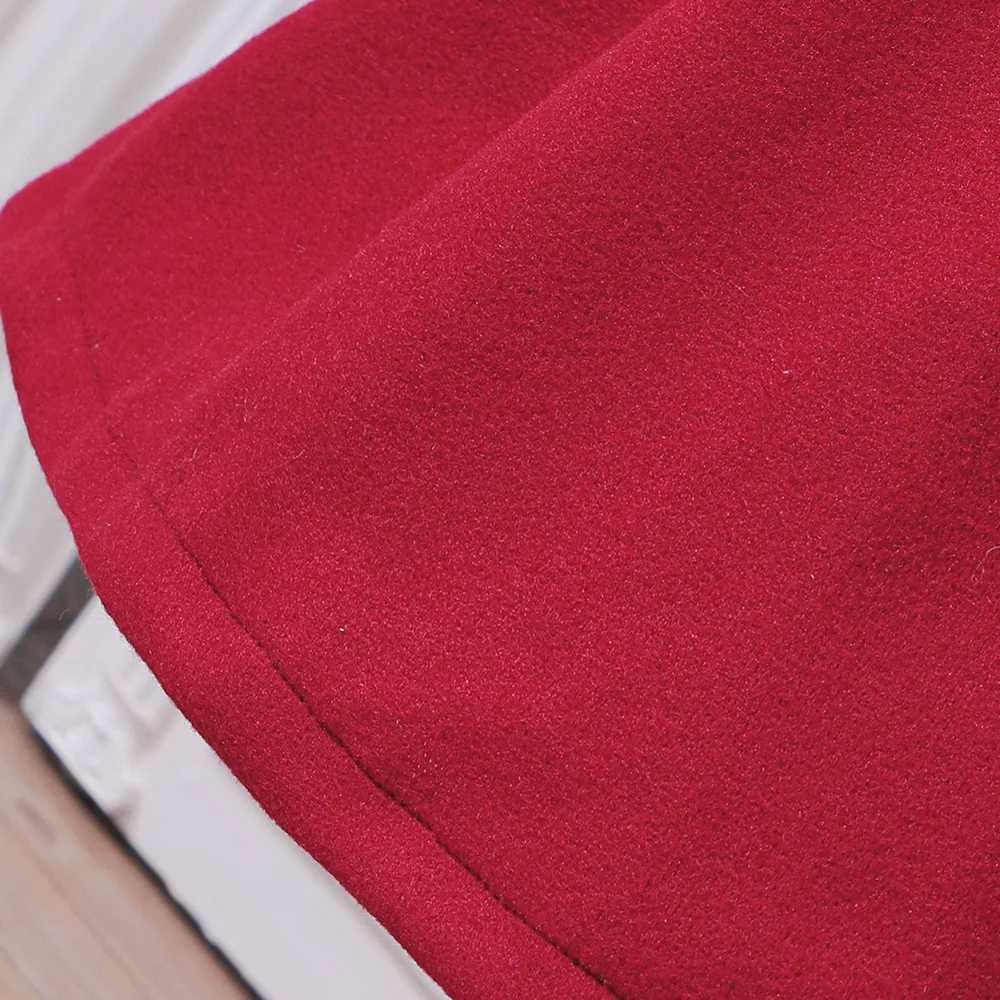 New autumn and winter standing collar double row wool coat for girls with hat 5-13 years old wool coat for middle school children W241023