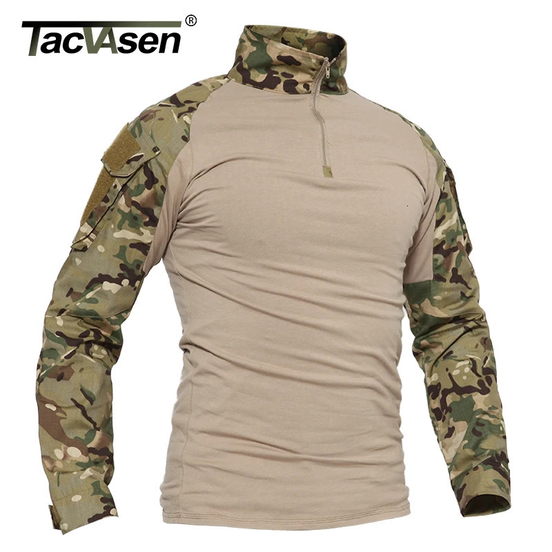 Takvason Mens Summer Camouflage T-shirt Mens Long Sleeve T-shirt CS Game Training T-shirt Clothing Safari Hiking T-shirt 241024