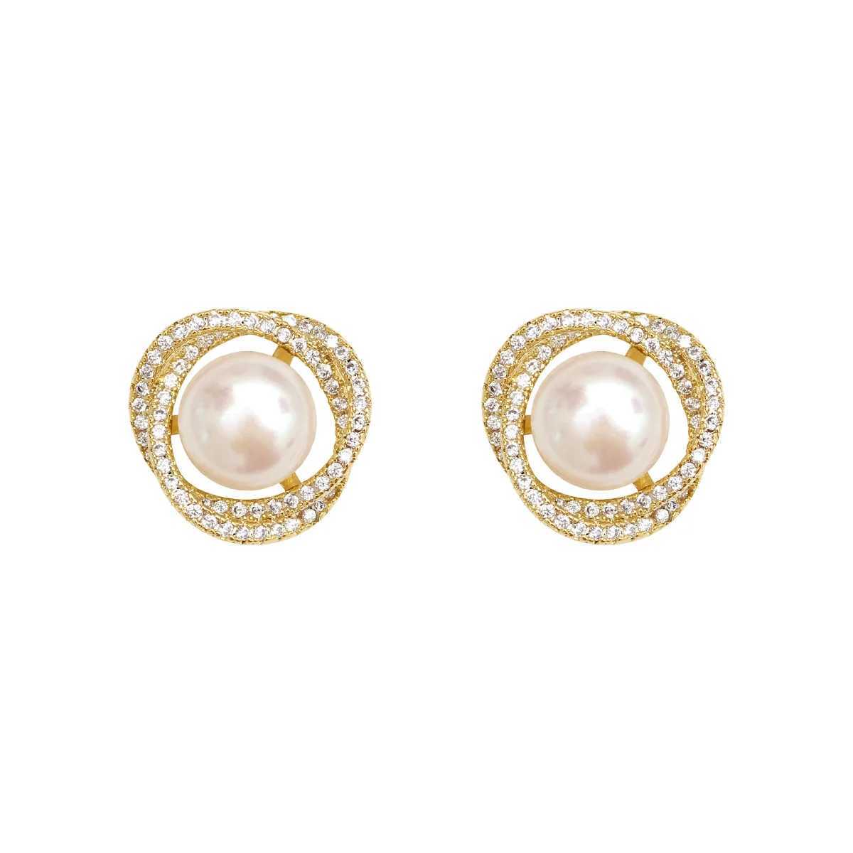 2020 Teruns unusual geometric vortex her pearls clipped onto earrings suitable for women no perforations fashionable jewelry party W241023