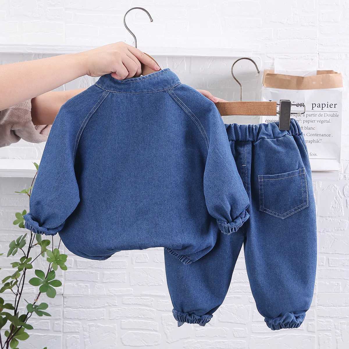 2023 Spring Autumn Children Clothes Boys Suit Denim coat+ Jeans Pants 2Pcs/Set Infant Casual Outfits Kids SportswearX241023