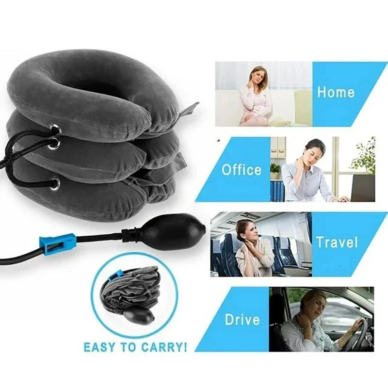 Neck Support Cushion Inflatable Air Cervical Traction Device Pain Stress Relief Tractor Massage NECK Pillow 241024