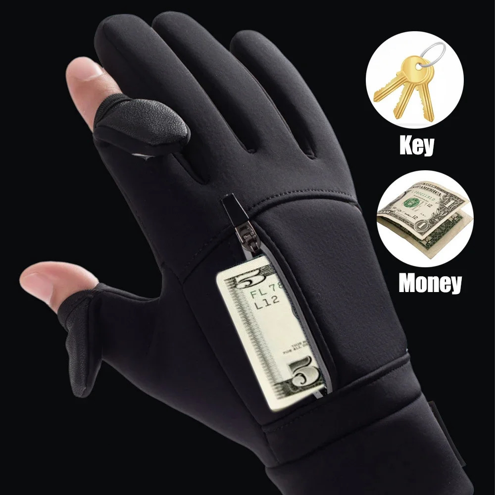 Winter Warm Touch Screen Gloves Outdoor Windproof Waterproof Coldproof Men Driving Cycling Fishing Ski 241024