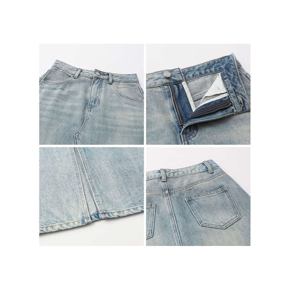 CHIC VEN Fashion Women Skirts Blue New Irregular Spliced Denim High Waisted A-E Long Female Skirt Summer 2024