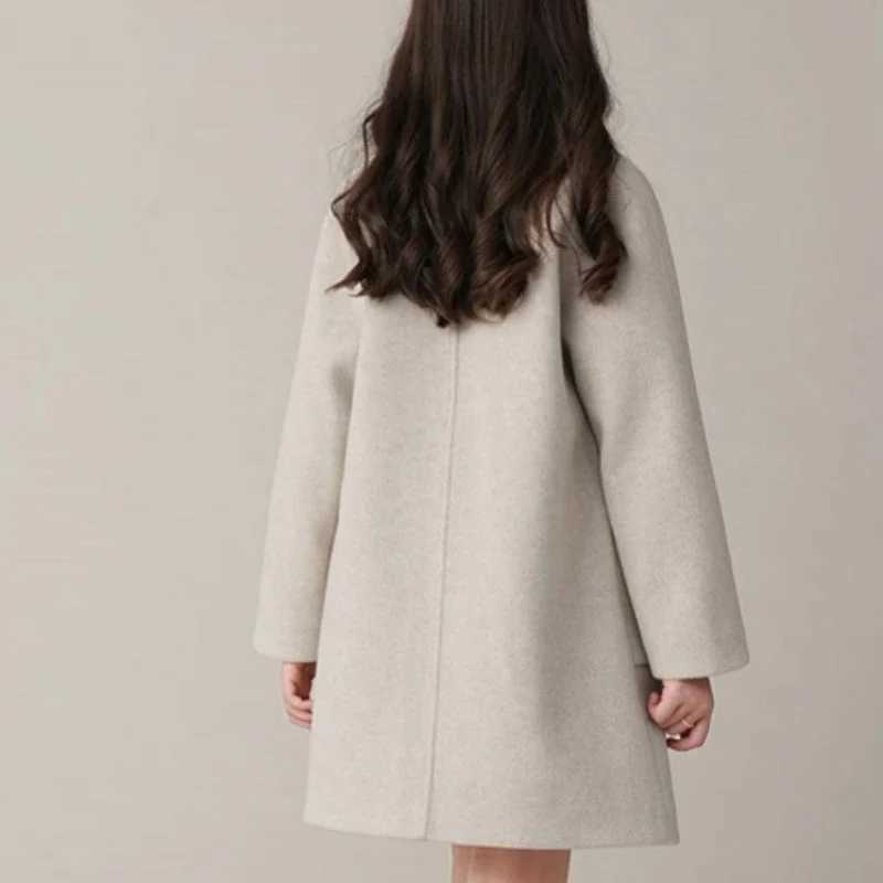Womens wool coat wind chime 2024 beige warm and thick winter cotton youth gift childrens clothing C15 W241023