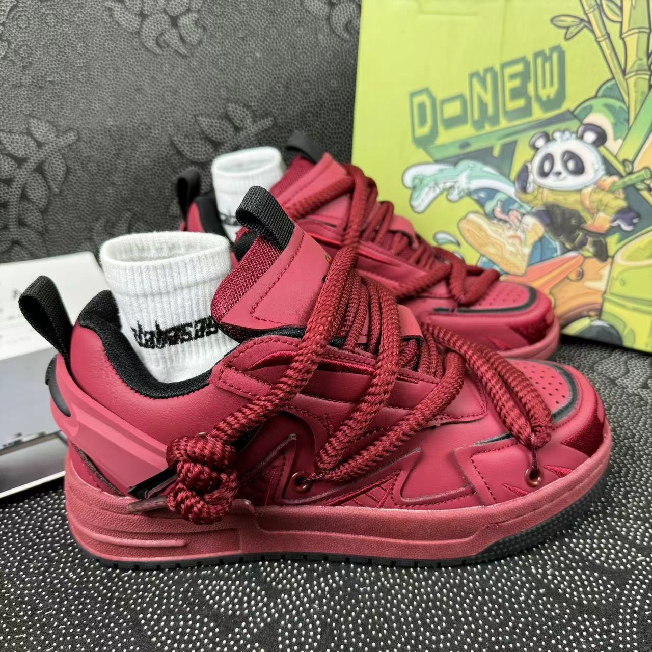 small crowd ins casual men's training lovers skateboard autumn school style orange thick soled shoes