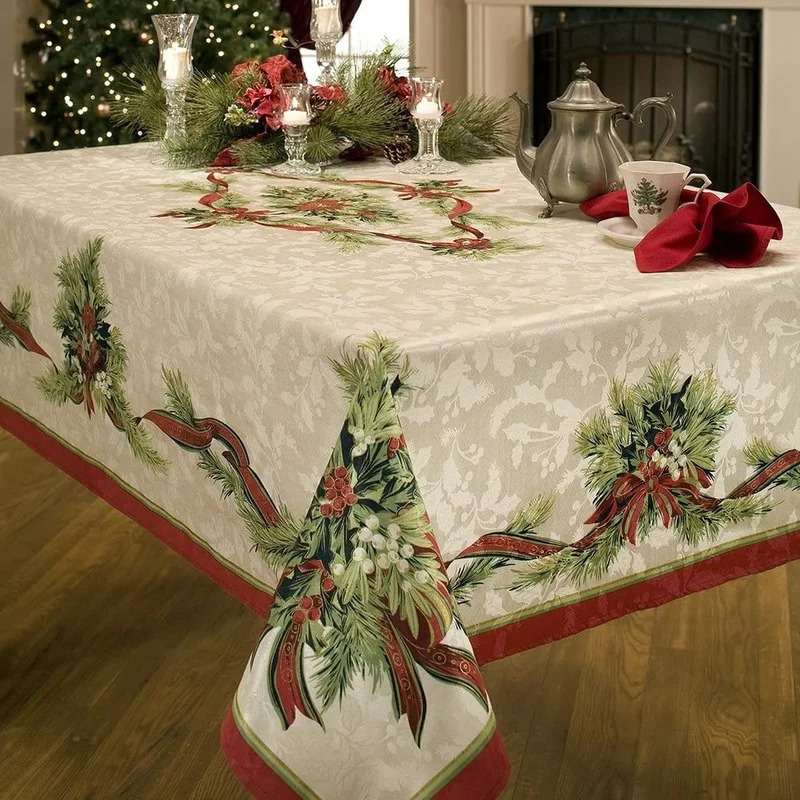 Christmas decoration accessories living room kitchen dining table tablecloth rectangular waterproof coffee table mat 241024