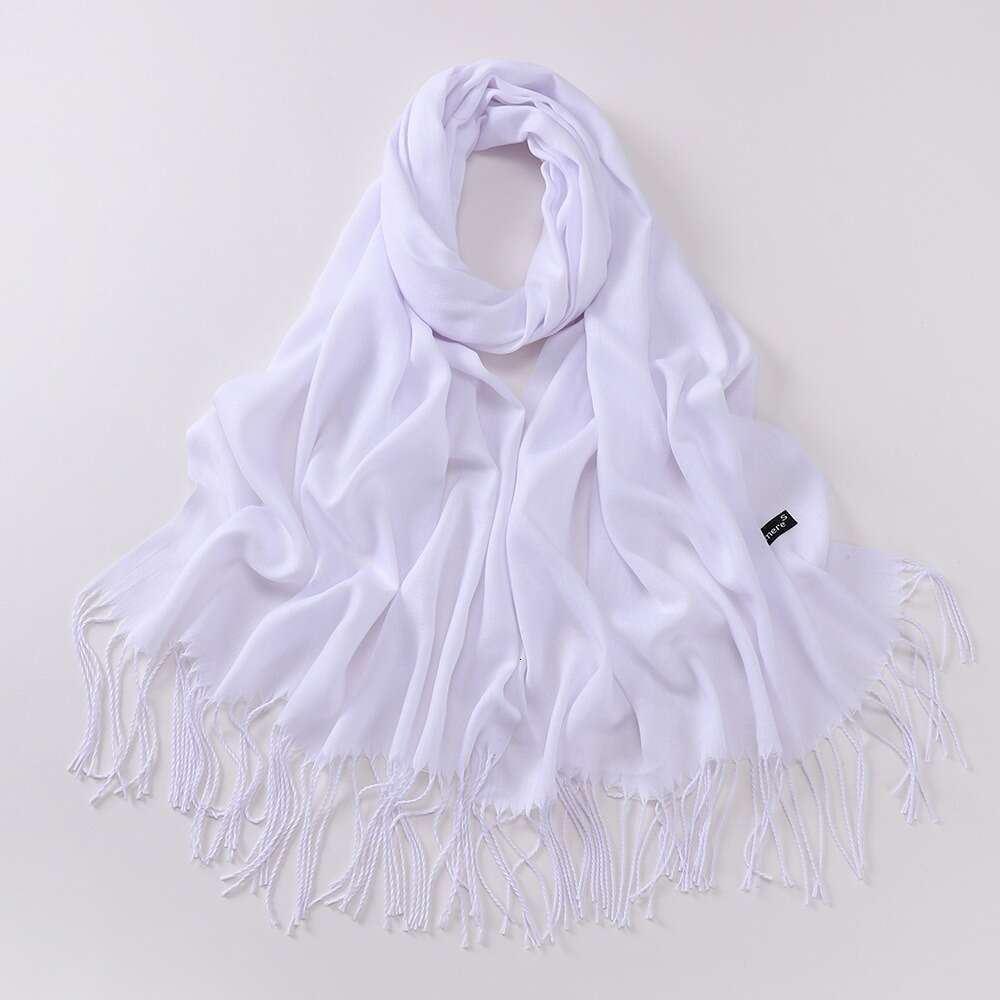 Color Shawl Scar New Solid Turkish Cashmere Women Scarf Tassel ece Candy f silk designers go Pashmina Warm scarf nice