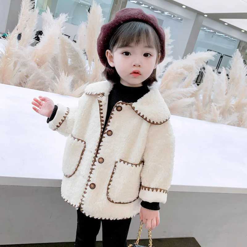 Girls Fashion Coat Winter Baby Long Sleeve Lambswool Jacket Warm Childrens Snow Coat Childrens Coat 1-7T W241023