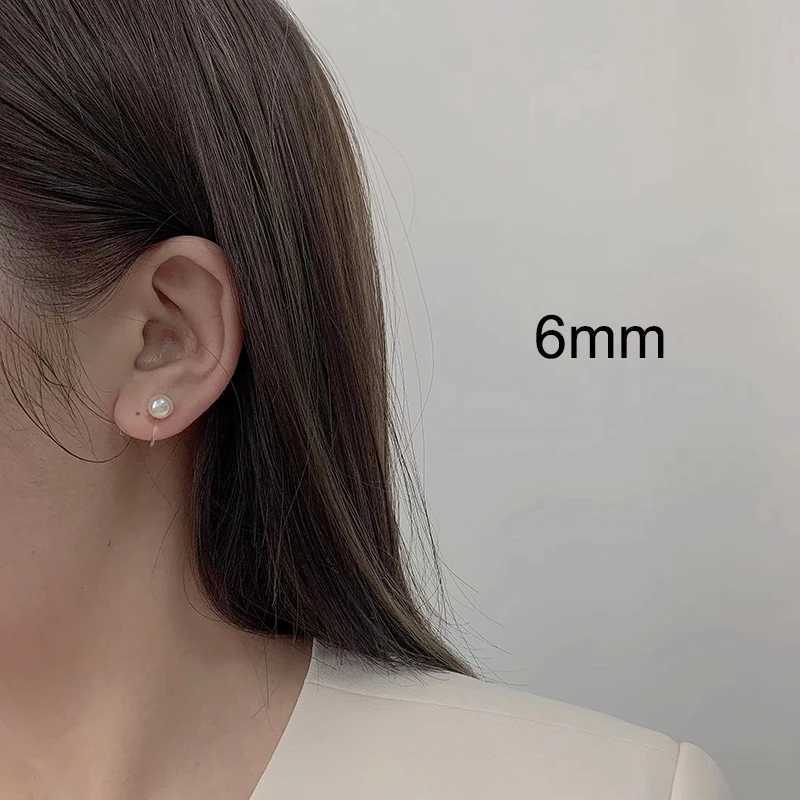 UNNAIER 1/pair 6/8/10/12mm ABS resin pearl earrings hypoallergenic resin earrings earless 2023 womens earrings W241023