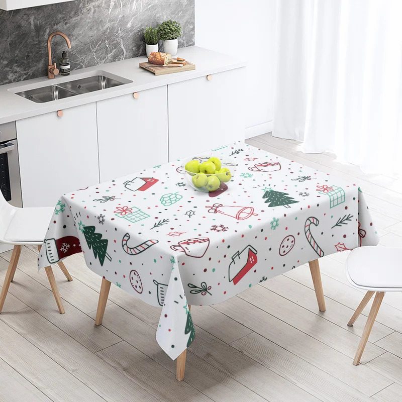 Home dining table decoration and rectangular dining table accessories waterproof cloth anti dyeing restaurant Merry Christmas 241024