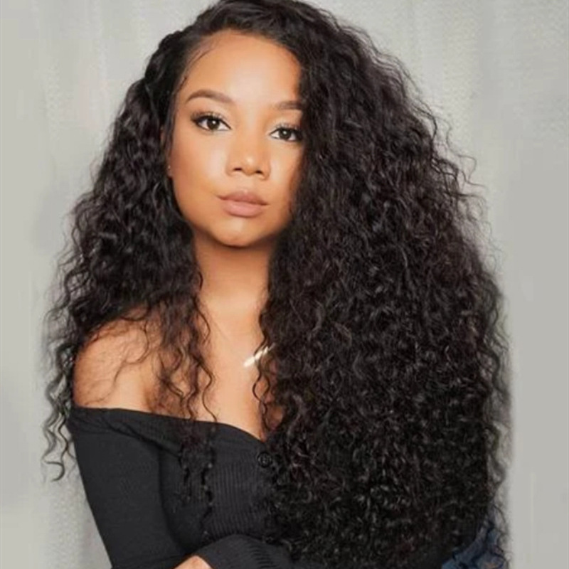 New wig female African small curly afro black long curly hair chemical fiber high temperature silk chemical fiber head cover