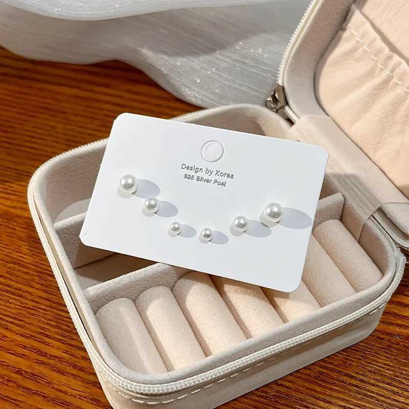 4mm 6mm 8mm 3 pairs of imitation pearl jewelry sets female earrings Korean glass temperature wholesale gifts for girls from Brinks W241023