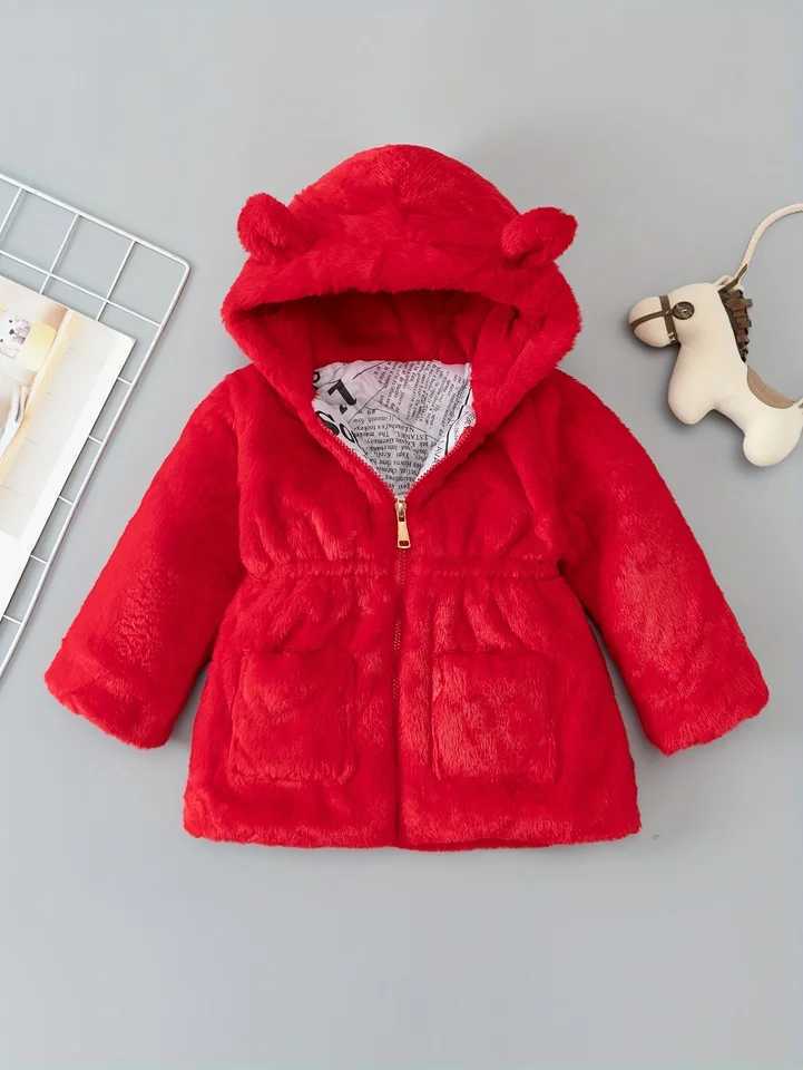 Womens Jacket Autumn Winter Warm Artificial Fur Coat Womens Sweater Hoodie Plush Childrens Christmas Princess Clothing W241023