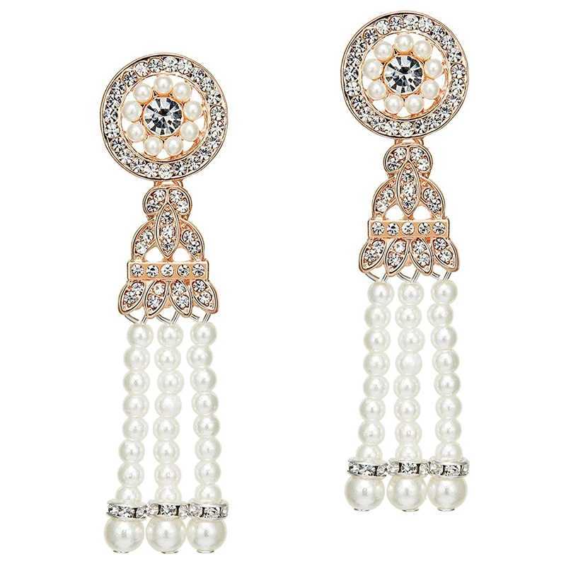 1920s Flper Earrings 20s Art Deco Great Gatsby Earrings Water Diamond Jewelry Accor Retro Party Pendant Pearl Earrings W241023